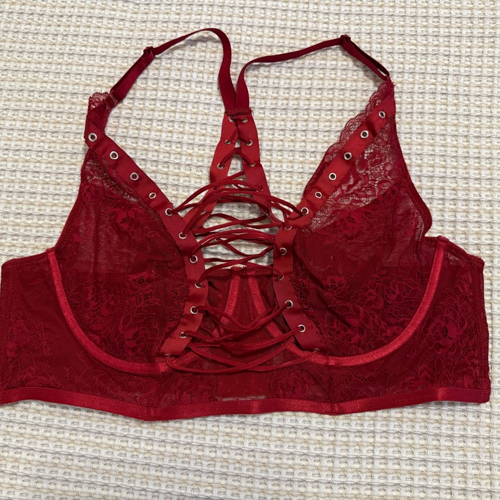 Torrid Red Lace-Up Bralette